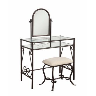 Linon Clarisse Metal Vanity Set