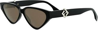 Fendi FF Diamonds Zonnebril - Dames - Zonnebrillen - Zwart - 57 MM - Accessoires
