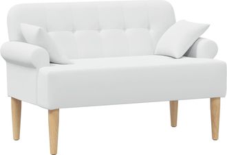 vidaXL Sof&aacute; Amoroso Con Botones Acolchados Blanco 120 X 65 X 79 Cm Vidaxl