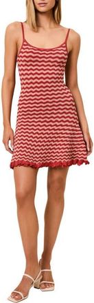 Solid & Striped The Talia Wavy Stripe Knit Minidress in Rooftop Red at Nordstrom, Size X-Small