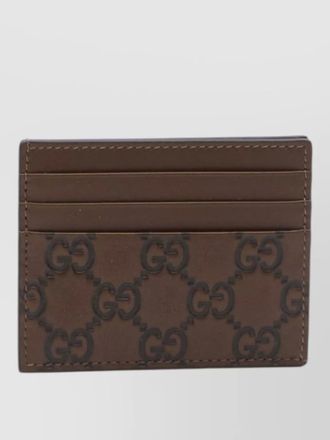 Gucci gg emblem leather compact card holder