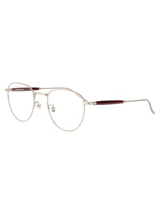 Montblanc MB0410O Metal Round Eyeglasses - Silver