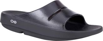 Oofos Womens Sports Sandals In Black/rock