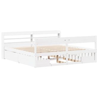 Berkfield Home Full Bed Frame without Mattress White 180x200 cm Super King Solid