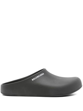 Balenciaga logo-print mules - Black