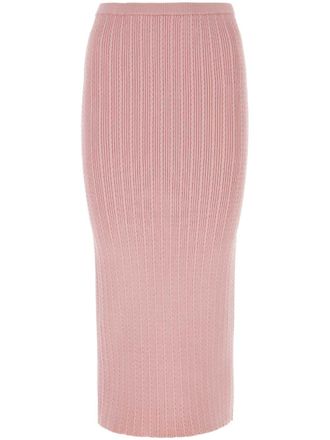 Alessandra Rich cable-knit pencil skirt - Pink