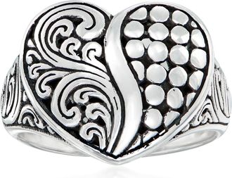 Ross-Simons Bali-Style Sterling Silver Heart Ring
