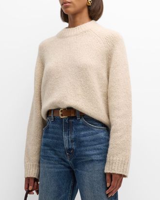 Nili Lotan Tomaso Lofty Mohair Crewneck Cashmere Sweater