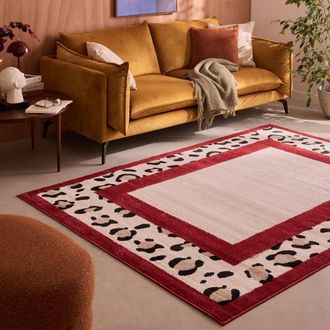 Nazar Rugs Alfombra de leopardo roja 80x150 cm