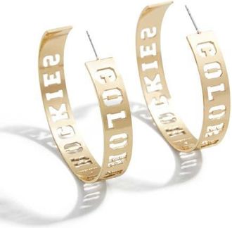 WEAR by Erin Andrews x Baublebar Colorado Rockies Large Cutout Hoop Earrings in Gold at Nordstrom