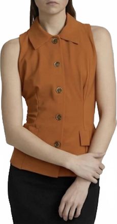 La Petite Robe Di Chiara Boni Sumio Sleeveless Vest Top In Terre