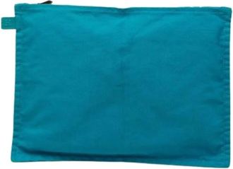 Herm&egrave;s Pre-owned Clutches, female, Blue, Size: ONE SIZE Pre-owned Canvas Pouch