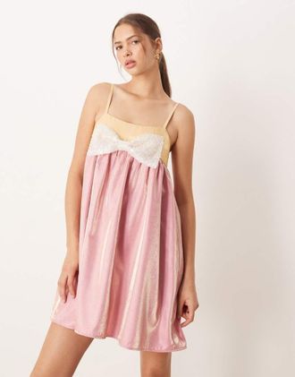 Sister Jane Sister Jane - Melody - Vestito corto rosa con fiocco con paillettes