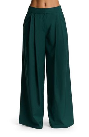 Naked Wardrobe Suiting Oversize Wide Leg Pants in Deep Teal at Nordstrom, Size X-Small