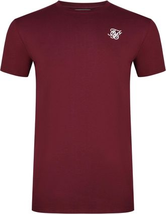 Siksilk T-Shirt SIKSILK Siksilk T-Shirt Essentials, Herren, Gr. XL, bordeaux, Obermaterial: 95% Baumwolle CO. 5% Elasthan EL., Shirts T-Shirt