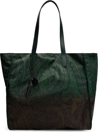 Etro Paisley Tote Bag - Dames - Shoppers - Groen - ONE Size - Nylon - Tassen