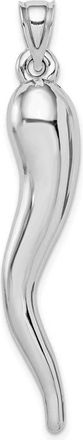 Diamond2Deal 14k White Gold Hollow 3-D Italian Horn Pendant