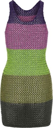 AGR Abito a righe alluncinetto - Verde