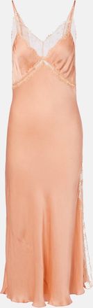 Poupette St Barth Abito sottoveste Luli in raso con pizzo