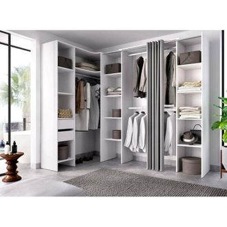 Dmora Dmora - Gran Armario Dindo, Muebles De Dormitorio, Vestidor, Armario De Ropa, 234x141 H205 Cm, Blanco