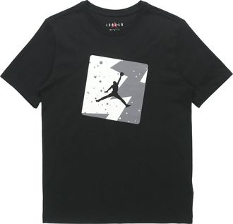 Nike Jordan Air Jordan Poolside Chest Printing Short Sleeve Black CJ6245-010