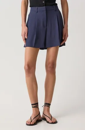 Theory Pleated Shorts in Nocturne Navy at Nordstrom, Size 12