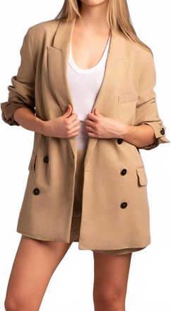 Closed Classic Double-Breasted Blazer In Soft Beige