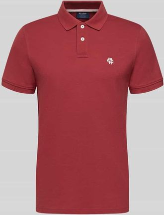 Mc Neal Slim Fit Poloshirt mit Logo-Stitching in Rostrot, Gr&ouml;&szlig;e XXXL