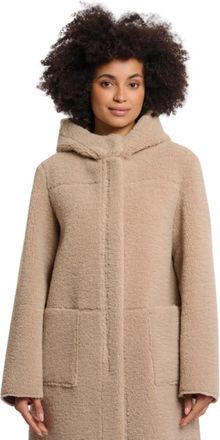 Rino&Pelle Alina Reversible Jas - Dames - Parka Jassen - Beige - L - Leer - Jassen