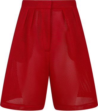 Frankie Shop Marfa Mesh Pleated Bermuda Shorts