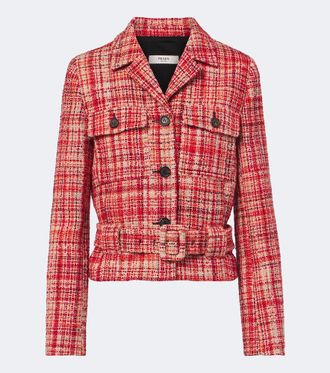 Prada Wool, cotton, and silk tweed jacket