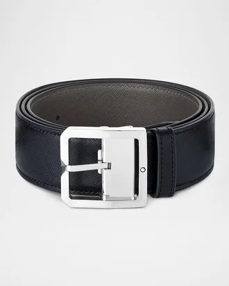 Montblanc Men & apos;s Pin Buckle Reversible Leather Belt