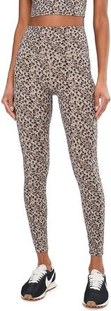 Varley Freesoft High Rise Legging 25 Womens Workout Coffee Quartz Cheetah : XXS 26, Polyester