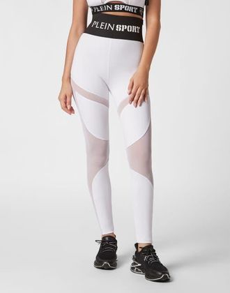 Plein Sport Sport Leggings Multicut Women in White at Nordstrom, Size X-Large