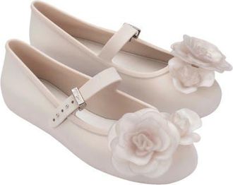 Melissa Soft Ballerina Petals Mary Jane Flat in Beige at Nordstrom, Size 10