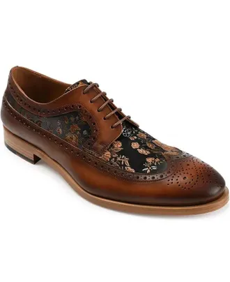 Taft Taft Preston Oxford Brown Leather Almond Toe Dress Shoes HAWK279