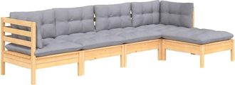vidaXL Juego De Muebles De Jard&iacute;n 5 Pzas Y Cojines Madera De Pino Vidaxl