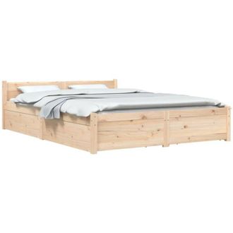 vidaXL Estructura de cama con cajones doble 135x190 cm Vidaxl