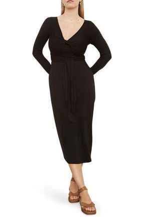 Vince Wrap Bodice Long Sleeve Dress in Black at Nordstrom Rack, Size 3X