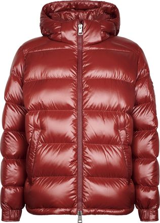 Herno Padded Red Down Jacket with Hood and Quilted Design
