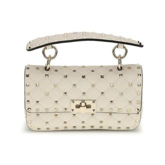 Valentino Garavani Bolso de hombro Rockstud Spike Peque&ntilde;o - Bags - Mujer - Beige - ONE SIZE