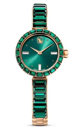 Swarovski Matrix Bracelet Watch, 25mm in Green at Nordstrom