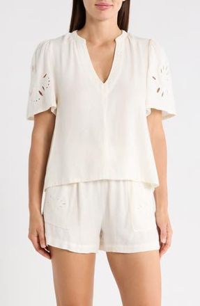 Splendid Cayden Embroidered Shorts in Paper White at Nordstrom Rack, Size X-Small