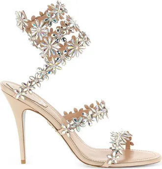 Rene Caovilla Womens Eva Floral Crystal Sandals