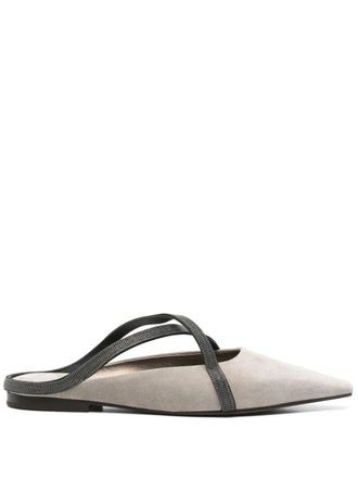 Brunello Cucinelli Puntige Slipper Muiltjes