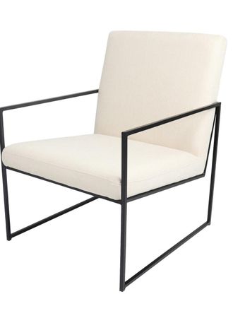 Kenay Home Butaca tapizado beige 64,5 x 89 cm
