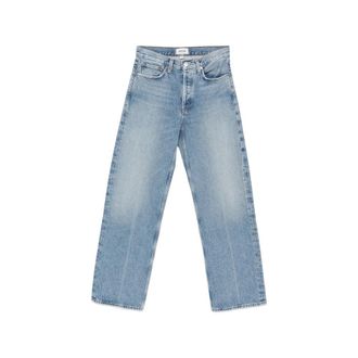 A Gold E Pressed-crease Wide-leg Jeans