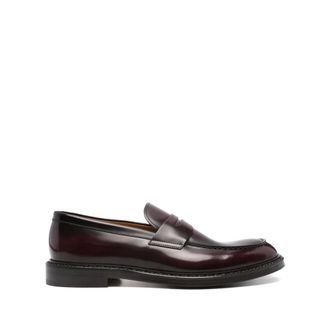 Doucal's Loafers, male, Red, 5 1/2 UK, Burgundy Penny Slot Slip-On Shoes