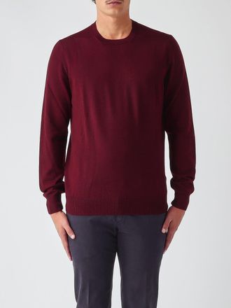 Fay Pure Merino Wool Crewneck Jumper with Ribbed Trims