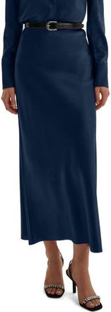 Favorite Daughter The Favorite Silk Blend Skirt in Navy at Nordstrom, Size X-Small
